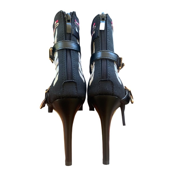 FIESTA Embroidered Pointy Toe High Heel Booties Size 7 black western boot - Picture 5 of 7